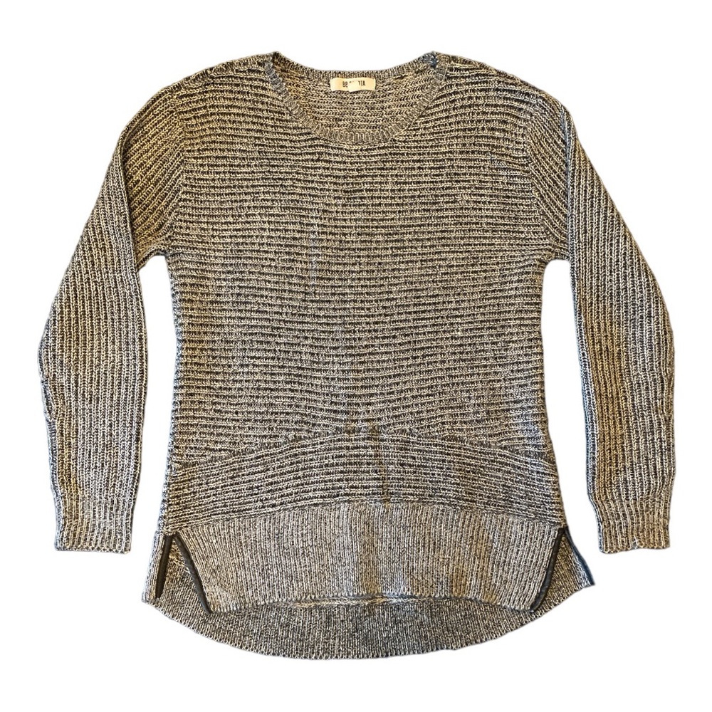 BB Dakota women’s two toned knit sweater with vegan leather side detail size XS